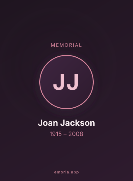 Memorial portrait of Joan Jackson
