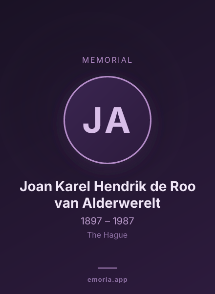Memorial portrait of Joan Karel Hendrik de Roo van Alderwerelt