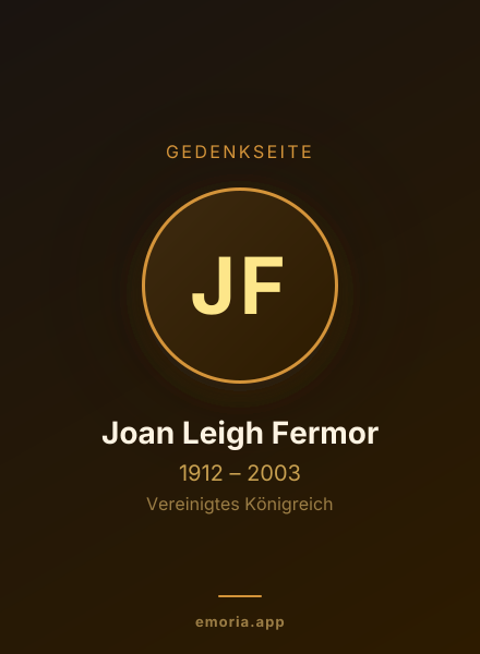 Gedenkportrait von Joan Leigh Fermor