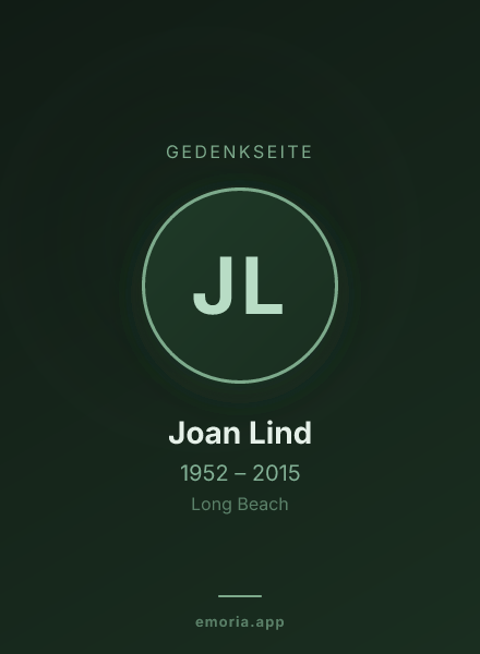Gedenkportrait von Joan Lind