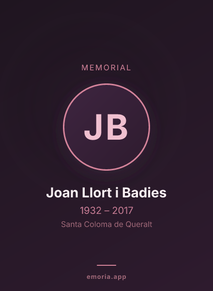 Memorial portrait of Joan Llort i Badies