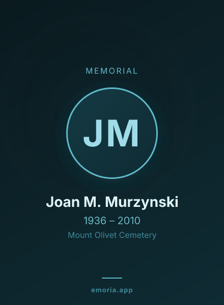 Memorial portrait of Joan M. Murzynski