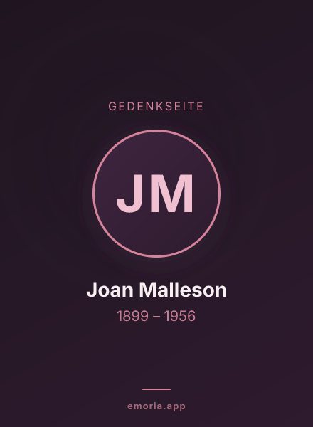 Gedenkportrait von Joan Malleson