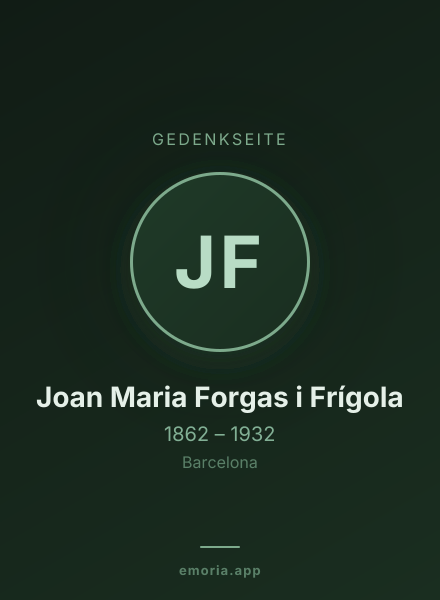Gedenkportrait von Joan Maria Forgas i Frígola