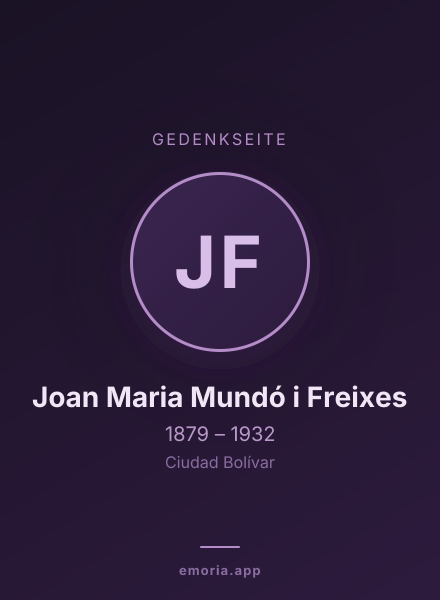 Gedenkportrait von Joan Maria Mundó i Freixes