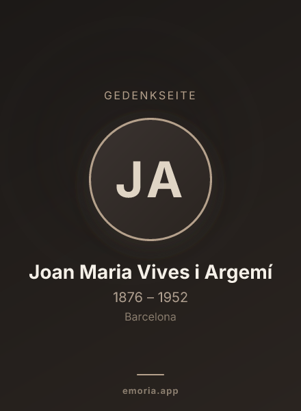Gedenkportrait von Joan Maria Vives i Argemí
