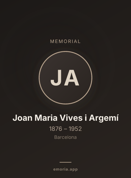 Memorial portrait of Joan Maria Vives i Argemí