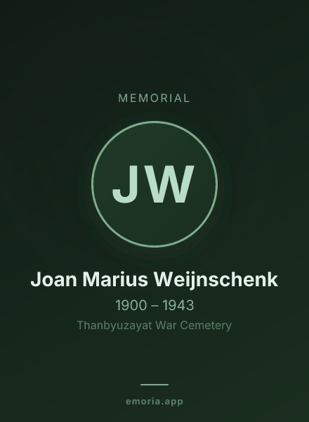 Memorial portrait of Joan Marius Weijnschenk