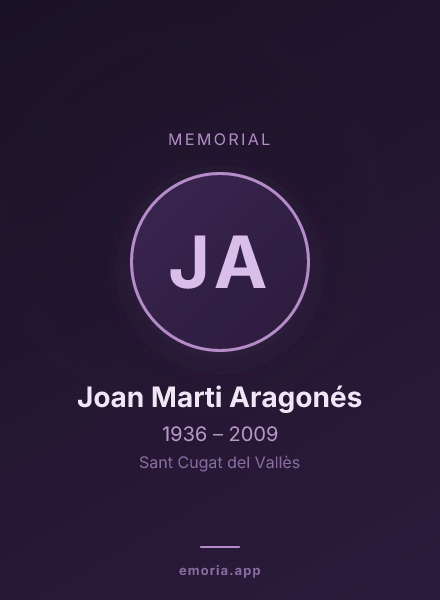 Memorial portrait of Joan Marti Aragonés