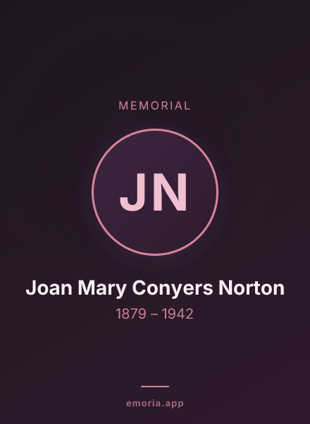 Memorial portrait of Joan Mary Conyers Norton