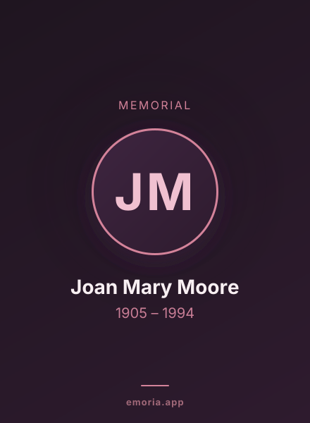 Memorial portrait of Joan Mary Moore