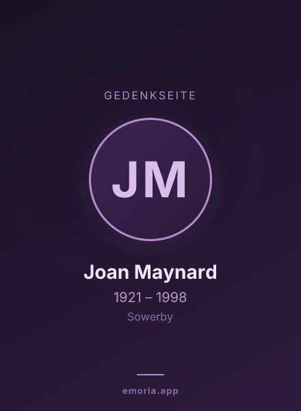 Gedenkportrait von Joan Maynard