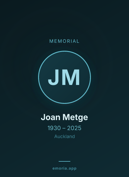 Memorial portrait of Joan Metge