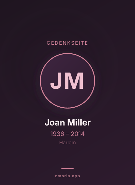 Gedenkportrait von Joan Miller