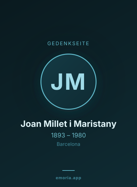 Gedenkportrait von Joan Millet i Maristany