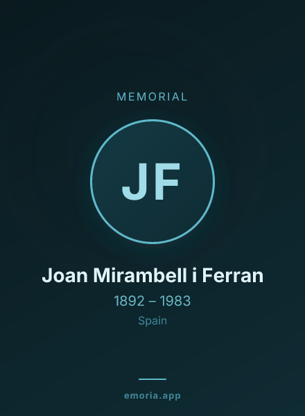 Memorial portrait of Joan Mirambell i Ferran