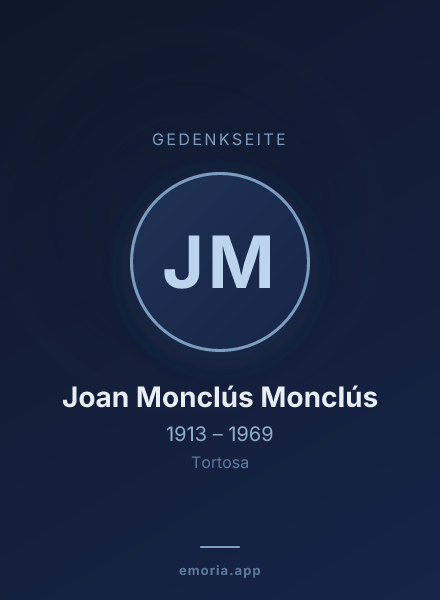 Gedenkportrait von Joan Monclús Monclús