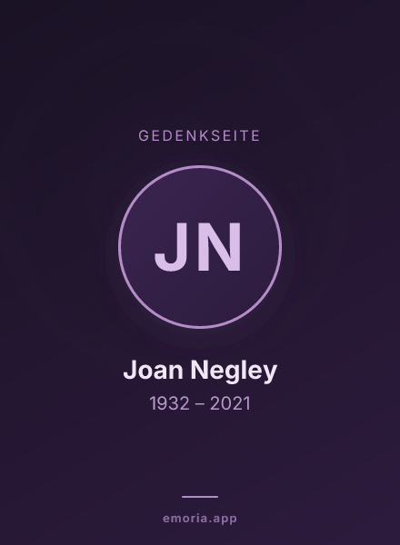 Gedenkportrait von Joan Negley