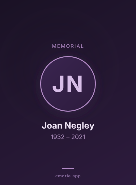 Memorial portrait of Joan Negley