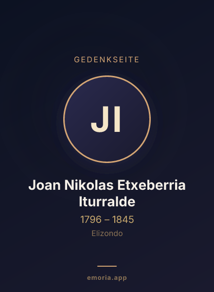 Gedenkportrait von Joan Nikolas Etxeberria Iturralde