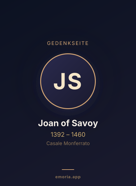 Gedenkportrait von Joan of Savoy