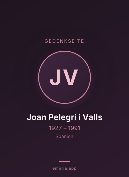 Gedenkportrait von Joan Pelegrí i Valls