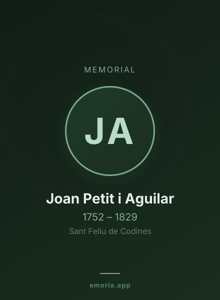 Memorial portrait of Joan Petit i Aguilar