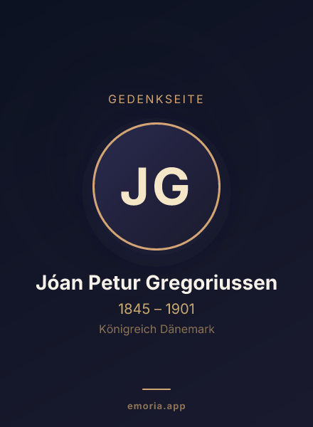 Gedenkportrait von Jóan Petur Gregoriussen