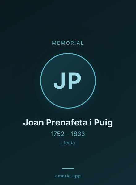 Memorial portrait of Joan Prenafeta i Puig