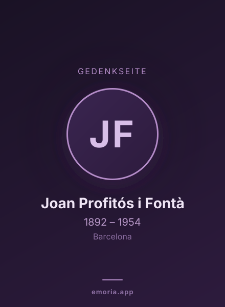 Gedenkportrait von Joan Profitós i Fontà