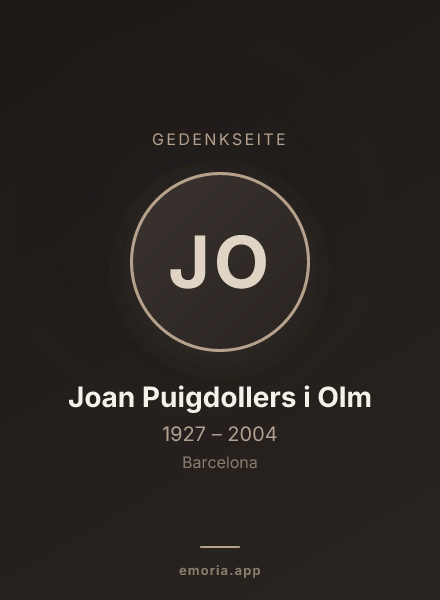 Gedenkportrait von Joan Puigdollers i Olm