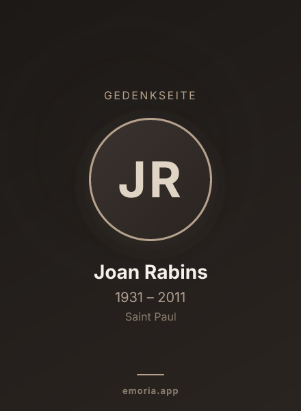 Gedenkportrait von Joan Rabins