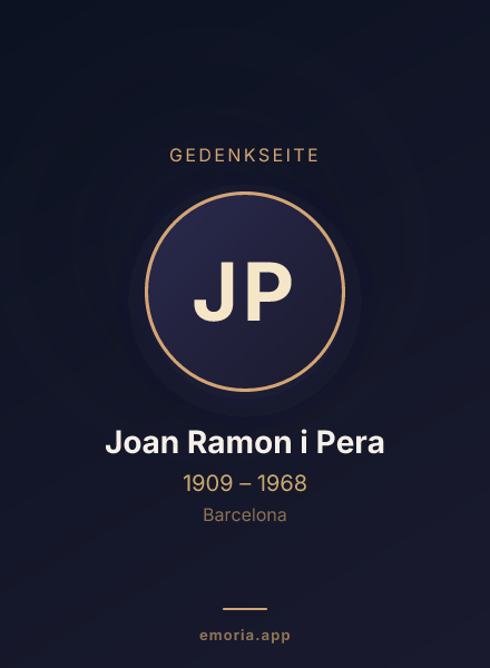 Gedenkportrait von Joan Ramon i Pera