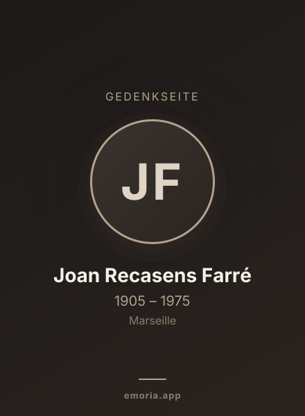 Gedenkportrait von Joan Recasens Farré