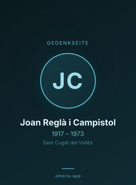 Gedenkportrait von Joan Reglà i Campistol