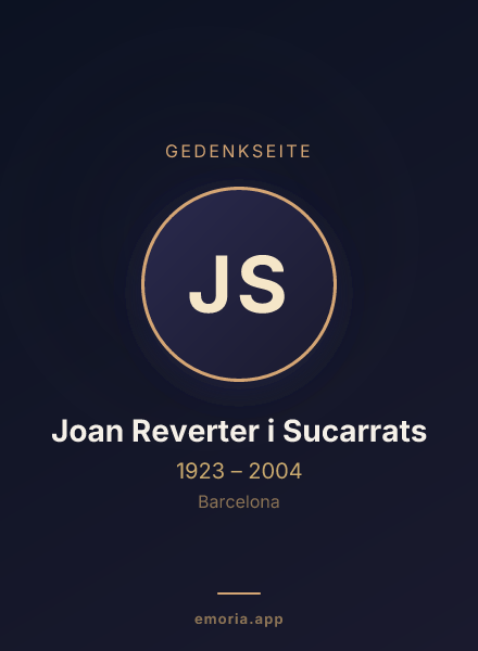 Gedenkportrait von Joan Reverter i Sucarrats