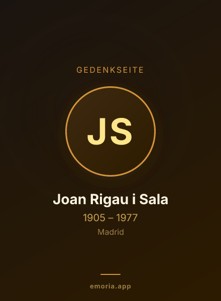 Gedenkportrait von Joan Rigau i Sala