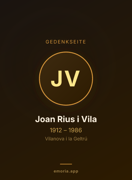 Gedenkportrait von Joan Rius i Vila