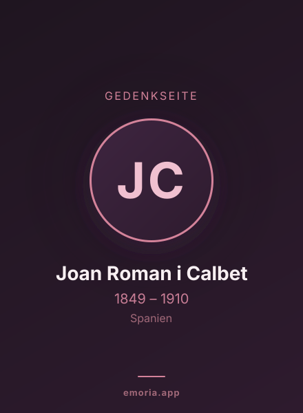 Gedenkportrait von Joan Roman i Calbet