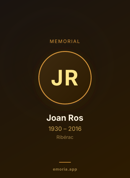 Memorial portrait of Joan Ros