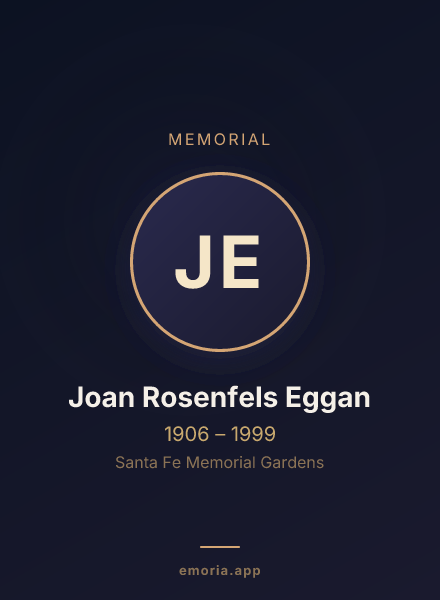 Memorial portrait of Joan Rosenfels Eggan