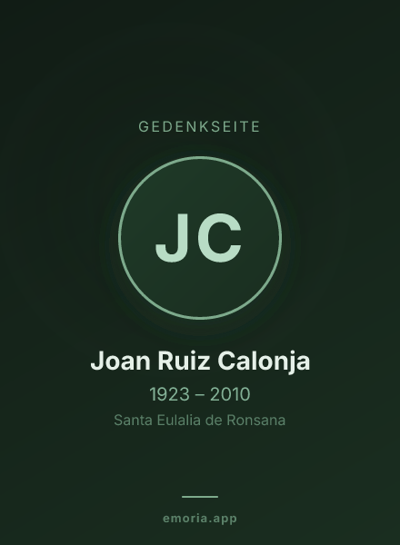 Gedenkportrait von Joan Ruiz Calonja