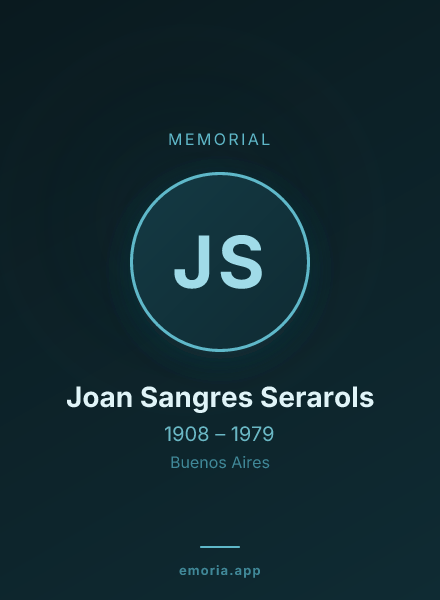 Memorial portrait of Joan Sangres Serarols