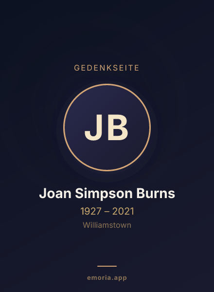 Gedenkportrait von Joan Simpson Burns