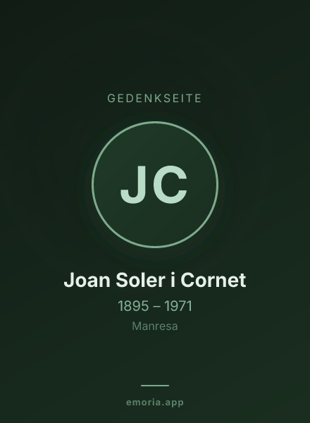 Gedenkportrait von Joan Soler i Cornet