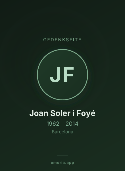 Gedenkportrait von Joan Soler i Foyé