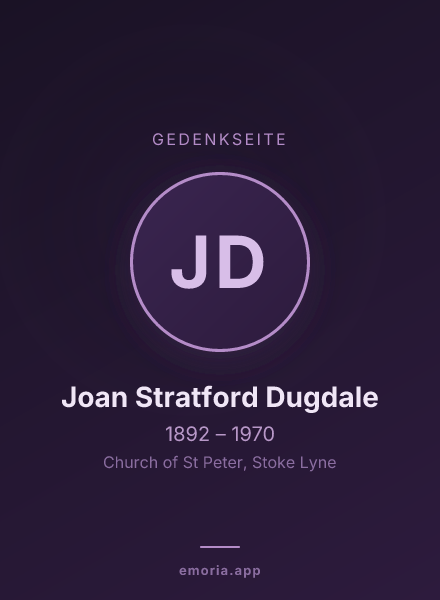 Gedenkportrait von Joan Stratford Dugdale