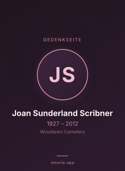 Gedenkportrait von Joan Sunderland Scribner