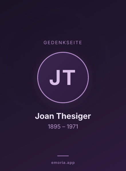 Gedenkportrait von Joan Thesiger