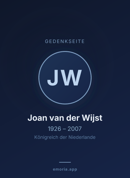 Gedenkportrait von Joan van der Wijst
